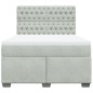 vidaXL Boxspringbett mit Matratze Hellgrau 140x200 cm Samt
