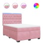 vidaXL Boxspringbett mit Matratze Rosa 140x200 cm Samt vidaXL Boxspringbett mit Matratze Rosa 140x200 cm Samt