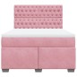 vidaXL Boxspringbett mit Matratze Rosa 140x200 cm Samt vidaXL Boxspringbett mit Matratze Rosa 140x200 cm Samt