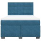 vidaXL Boxspringbett mit Matratze Blau 140x200 cm Samt vidaXL Boxspringbett mit Matratze Blau 140x200 cm Samt