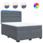 vidaXL Boxspringbett mit Matratze Dunkelgrau 140x200 cm Samt vidaXL Boxspringbett mit Matratze Dunkelgrau 140x200 cm Samt