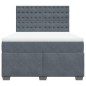 vidaXL Boxspringbett mit Matratze Dunkelgrau 140x200 cm Samt vidaXL Boxspringbett mit Matratze Dunkelgrau 140x200 cm Samt