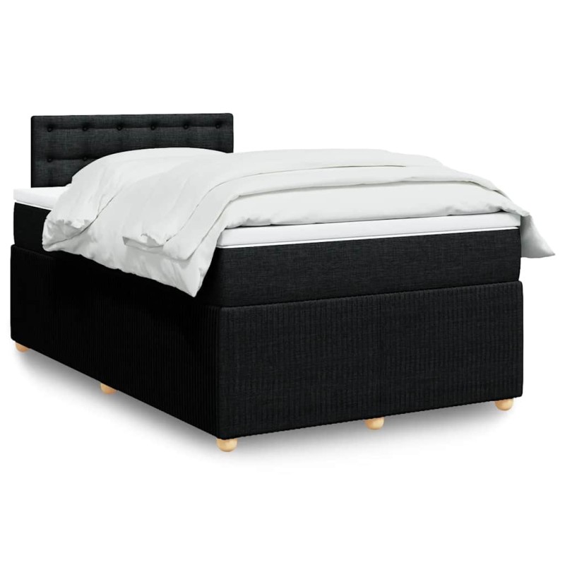 vidaXL Boxspringbett mit Matratze Schwarz 120x200 cm Stoff vidaXL Boxspringbett mit Matratze Schwarz 120x200 cm Stoff