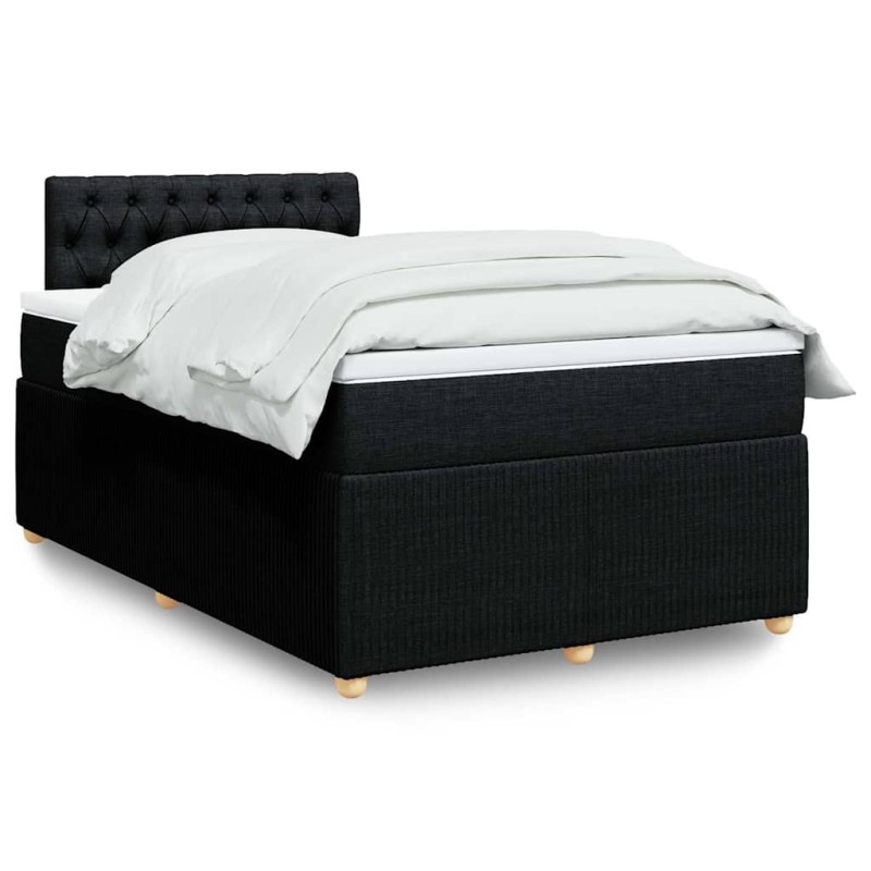 vidaXL Boxspringbett mit Matratze Schwarz 120x200 cm Stoff vidaXL Boxspringbett mit Matratze Schwarz 120x200 cm Stoff
