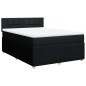 vidaXL Boxspringbett mit Matratze Schwarz 140x190 cm Stoff vidaXL Boxspringbett mit Matratze Schwarz 140x190 cm Stoff