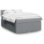 vidaXL Boxspringbett mit Matratze Hellgrau 140x190 cm Stoff vidaXL Boxspringbett mit Matratze Hellgrau 140x190 cm Stoff