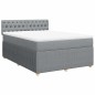 vidaXL Boxspringbett mit Matratze Hellgrau 140x190 cm Stoff vidaXL Boxspringbett mit Matratze Hellgrau 140x190 cm Stoff