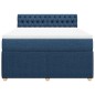 vidaXL Boxspringbett mit Matratze Blau 140x190 cm Stoff vidaXL Boxspringbett mit Matratze Blau 140x190 cm Stoff