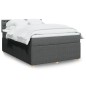 vidaXL Boxspringbett mit Matratze Dunkelgrau 140x190 cm Stoff vidaXL Boxspringbett mit Matratze Dunkelgrau 140x190 cm Stoff