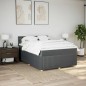 vidaXL Boxspringbett mit Matratze Dunkelgrau 140x190 cm Stoff vidaXL Boxspringbett mit Matratze Dunkelgrau 140x190 cm Stoff