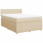 vidaXL Boxspringbett mit Matratze Creme 140x190 cm Stoff vidaXL Boxspringbett mit Matratze Creme 140x190 cm Stoff