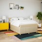 vidaXL Boxspringbett mit Matratze Creme 140x190 cm Stoff vidaXL Boxspringbett mit Matratze Creme 140x190 cm Stoff