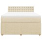 vidaXL Boxspringbett mit Matratze Creme 140x190 cm Stoff vidaXL Boxspringbett mit Matratze Creme 140x190 cm Stoff