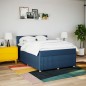 vidaXL Boxspringbett mit Matratze Blau 140x200 cm Stoff vidaXL Boxspringbett mit Matratze Blau 140x200 cm Stoff