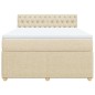 vidaXL Boxspringbett mit Matratze Creme 140x200 cm Stoff