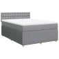 vidaXL Boxspringbett mit Matratze Hellgrau 140x200 cm Stoff vidaXL Boxspringbett mit Matratze Hellgrau 140x200 cm Stoff