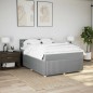 vidaXL Boxspringbett mit Matratze Hellgrau 140x200 cm Stoff vidaXL Boxspringbett mit Matratze Hellgrau 140x200 cm Stoff
