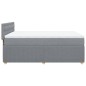vidaXL Boxspringbett mit Matratze Hellgrau 140x200 cm Stoff vidaXL Boxspringbett mit Matratze Hellgrau 140x200 cm Stoff
