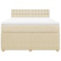 vidaXL Boxspringbett mit Matratze Creme 140x200 cm Stoff vidaXL Boxspringbett mit Matratze Creme 140x200 cm Stoff