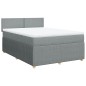 vidaXL Boxspringbett mit Matratze Hellgrau 160x200 cm Stoff vidaXL Boxspringbett mit Matratze Hellgrau 160x200 cm Stoff