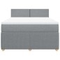vidaXL Boxspringbett mit Matratze Hellgrau 160x200 cm Stoff vidaXL Boxspringbett mit Matratze Hellgrau 160x200 cm Stoff