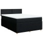 vidaXL Boxspringbett mit Matratze Schwarz 160x200 cm Stoff vidaXL Boxspringbett mit Matratze Schwarz 160x200 cm Stoff