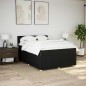 vidaXL Boxspringbett mit Matratze Schwarz 160x200 cm Stoff vidaXL Boxspringbett mit Matratze Schwarz 160x200 cm Stoff