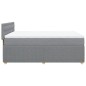 vidaXL Boxspringbett mit Matratze Hellgrau 160x200 cm Stoff vidaXL Boxspringbett mit Matratze Hellgrau 160x200 cm Stoff
