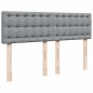 vidaXL Boxspringbett mit Matratze Hellgrau 160x200 cm Stoff vidaXL Boxspringbett mit Matratze Hellgrau 160x200 cm Stoff