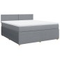 vidaXL Boxspringbett mit Matratze Hellgrau 180x200 cm Stoff vidaXL Boxspringbett mit Matratze Hellgrau 180x200 cm Stoff