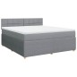vidaXL Boxspringbett mit Matratze Hellgrau 180x200 cm Stoff vidaXL Boxspringbett mit Matratze Hellgrau 180x200 cm Stoff