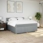 vidaXL Boxspringbett mit Matratze Hellgrau 180x200 cm Stoff vidaXL Boxspringbett mit Matratze Hellgrau 180x200 cm Stoff