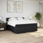vidaXL Boxspringbett mit Matratze Schwarz 180x200 cm Stoff vidaXL Boxspringbett mit Matratze Schwarz 180x200 cm Stoff