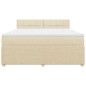 vidaXL Boxspringbett mit Matratze Creme 180x200 cm Stoff vidaXL Boxspringbett mit Matratze Creme 180x200 cm Stoff