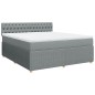 vidaXL Boxspringbett mit Matratze Hellgrau 180x200 cm Stoff vidaXL Boxspringbett mit Matratze Hellgrau 180x200 cm Stoff