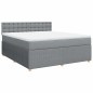 vidaXL Boxspringbett mit Matratze Hellgrau 180x200 cm Stoff vidaXL Boxspringbett mit Matratze Hellgrau 180x200 cm Stoff