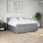 vidaXL Boxspringbett mit Matratze Hellgrau 180x200 cm Stoff vidaXL Boxspringbett mit Matratze Hellgrau 180x200 cm Stoff