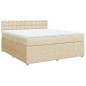 vidaXL Boxspringbett mit Matratze Creme 180x200 cm Stoff vidaXL Boxspringbett mit Matratze Creme 180x200 cm Stoff