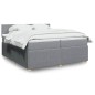 vidaXL Boxspringbett mit Matratze Hellgrau 200x200 cm Stoff vidaXL Boxspringbett mit Matratze Hellgrau 200x200 cm Stoff
