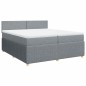 vidaXL Boxspringbett mit Matratze Hellgrau 200x200 cm Stoff vidaXL Boxspringbett mit Matratze Hellgrau 200x200 cm Stoff