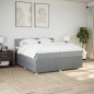 vidaXL Boxspringbett mit Matratze Hellgrau 200x200 cm Stoff vidaXL Boxspringbett mit Matratze Hellgrau 200x200 cm Stoff