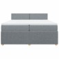 vidaXL Boxspringbett mit Matratze Hellgrau 200x200 cm Stoff vidaXL Boxspringbett mit Matratze Hellgrau 200x200 cm Stoff