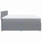 vidaXL Boxspringbett mit Matratze Hellgrau 200x200 cm Stoff vidaXL Boxspringbett mit Matratze Hellgrau 200x200 cm Stoff