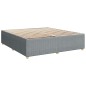 vidaXL Boxspringbett mit Matratze Hellgrau 200x200 cm Stoff vidaXL Boxspringbett mit Matratze Hellgrau 200x200 cm Stoff