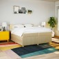 vidaXL Boxspringbett mit Matratze Creme 200x200 cm Stoff vidaXL Boxspringbett mit Matratze Creme 200x200 cm Stoff