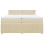 vidaXL Boxspringbett mit Matratze Creme 200x200 cm Stoff vidaXL Boxspringbett mit Matratze Creme 200x200 cm Stoff