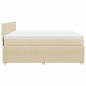 vidaXL Boxspringbett mit Matratze Creme 200x200 cm Stoff vidaXL Boxspringbett mit Matratze Creme 200x200 cm Stoff
