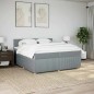 vidaXL Boxspringbett mit Matratze Hellgrau 200x200 cm Stoff vidaXL Boxspringbett mit Matratze Hellgrau 200x200 cm Stoff