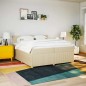 vidaXL Boxspringbett mit Matratze Creme 200x200 cm Stoff vidaXL Boxspringbett mit Matratze Creme 200x200 cm Stoff
