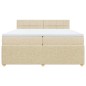 vidaXL Boxspringbett mit Matratze Creme 200x200 cm Stoff vidaXL Boxspringbett mit Matratze Creme 200x200 cm Stoff
